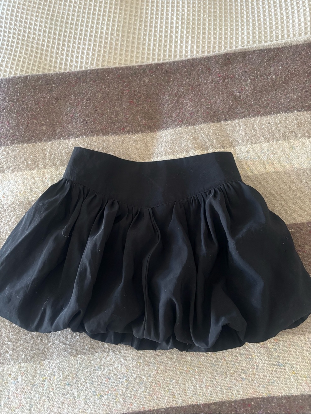 Zara Black Bubble Skater Mini Skirt